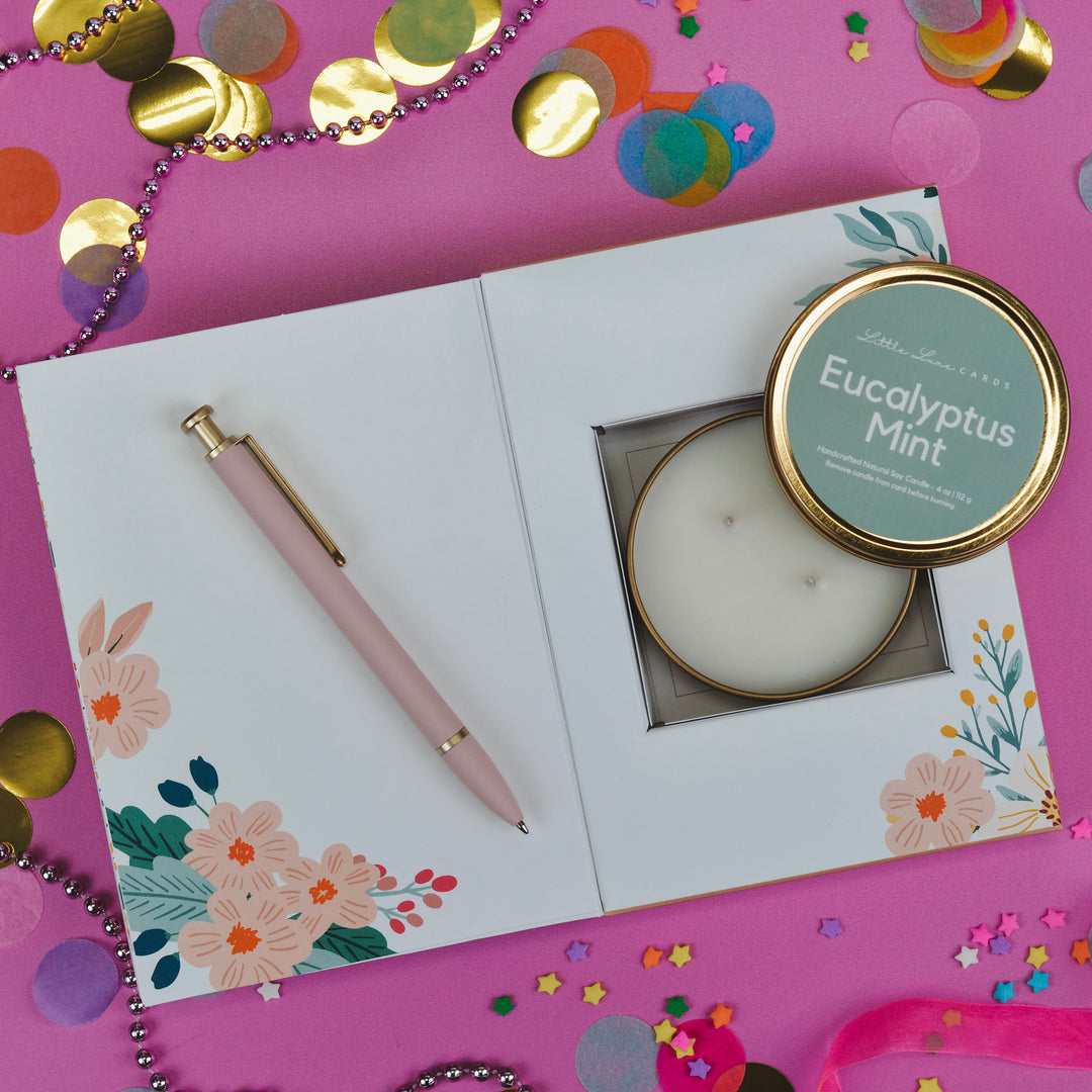 Floral Birthday Greeting Card with Gift Inside