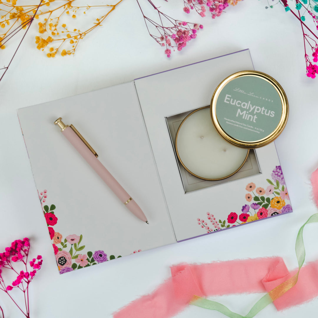 Colorful Floral Card with Gift Inside