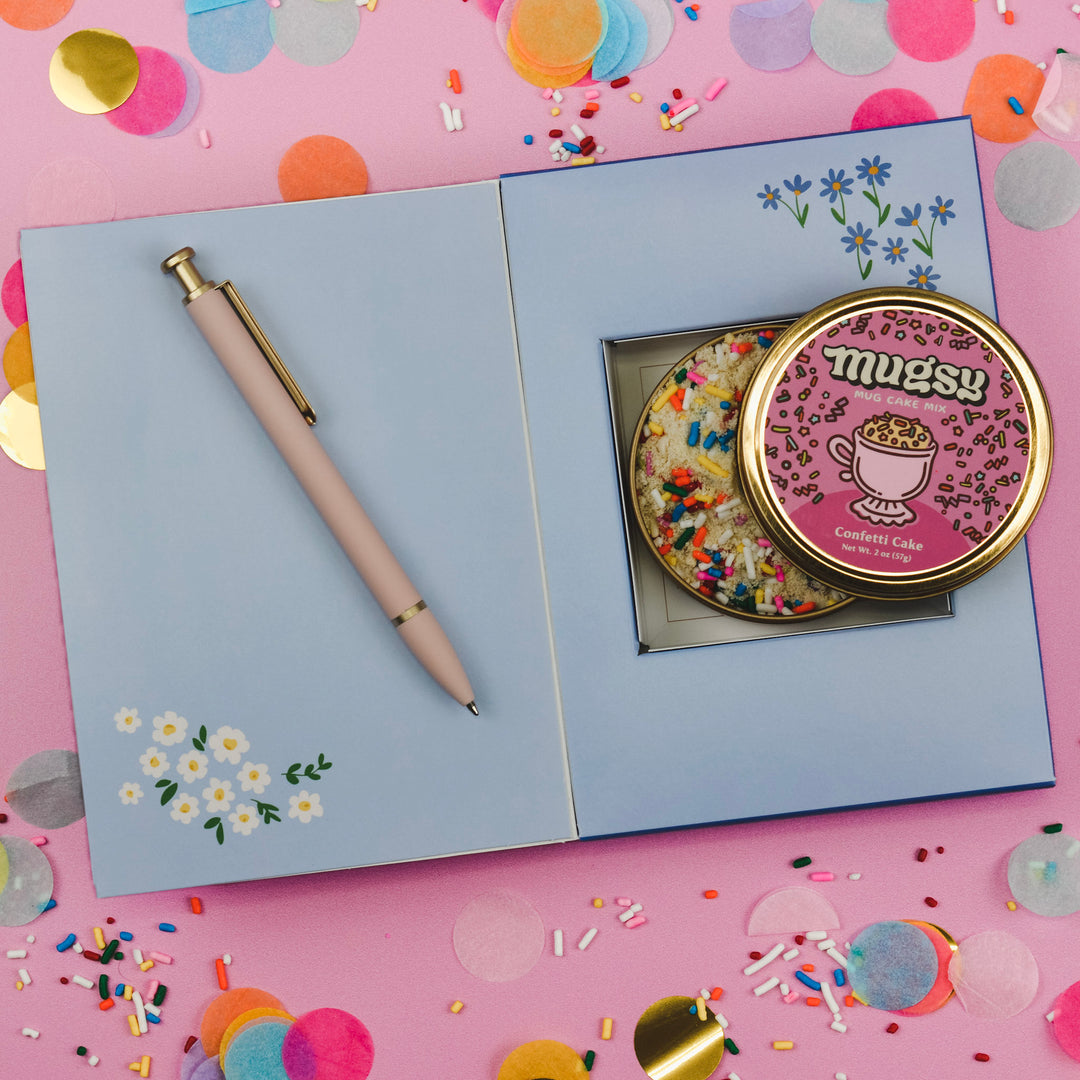 Blue Floral Card with Gift Inside