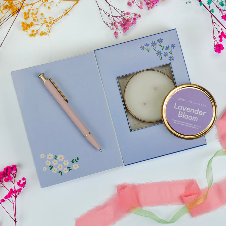 Blue Floral Card with Gift Inside