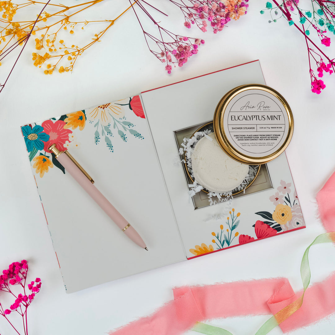 Coral Floral Card with Gift Inside