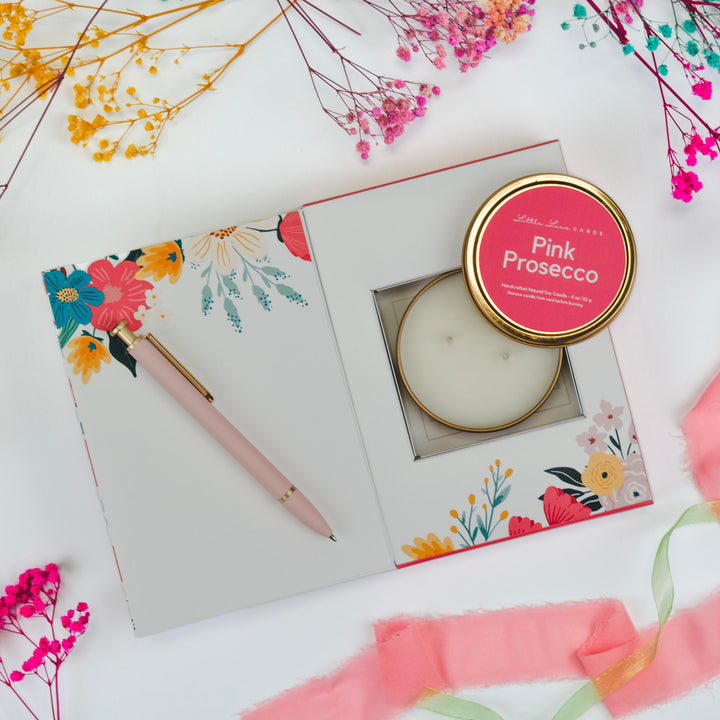 Coral Floral Card with Gift Inside