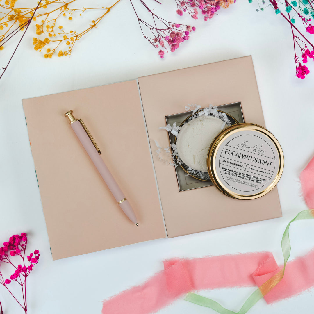 Peach Floral Card with Gift Inside