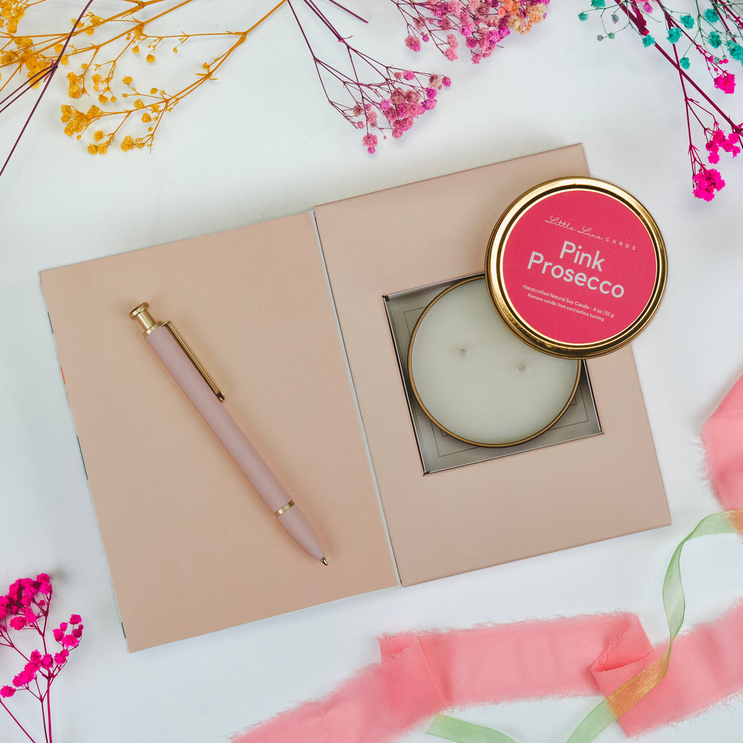 Peach Floral Card with Gift Inside