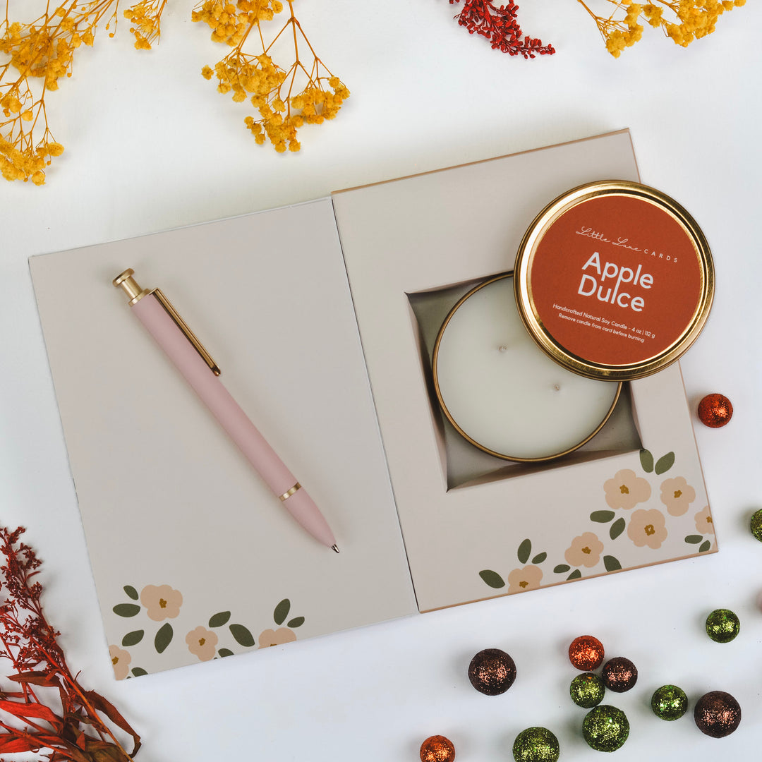 Blush & Cream Floral Card with Gift Inside