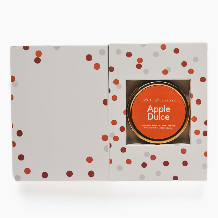 Warm Dots Card with Apple Dulce Candle Inside