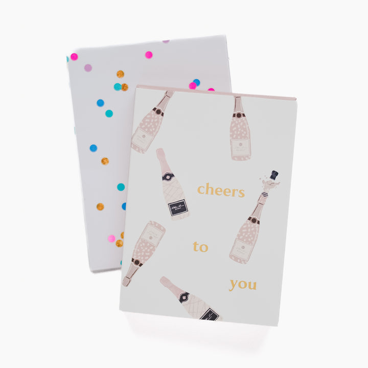 Cheers Celebration Card with Pink Prosecco Candle Inside