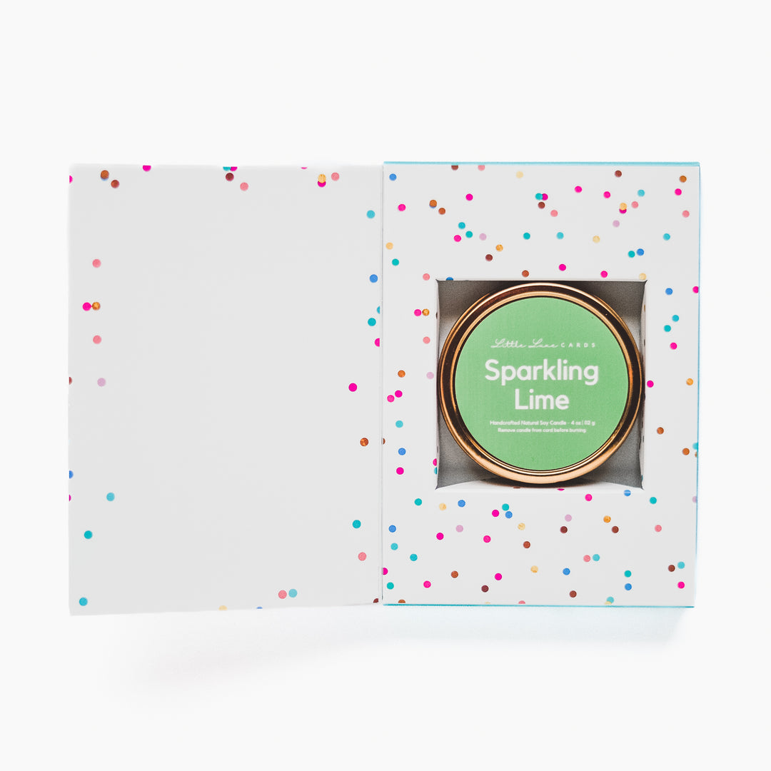 Yay You Celebration Card with Sparkling Lime Candle Inside