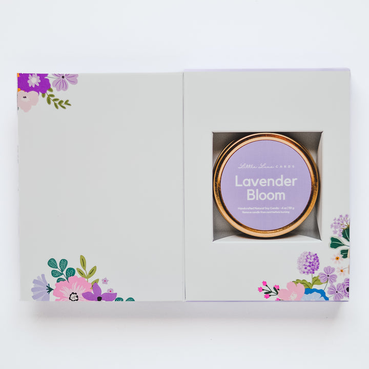 Thinking of You Card with Lavender Bloom Candle Inside