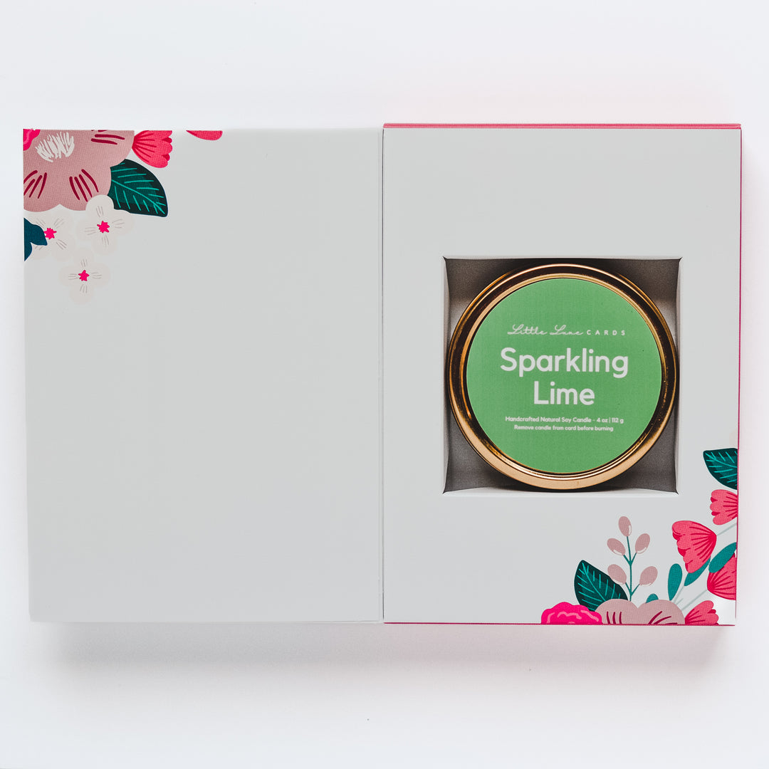 Congrats Card with Sparkling Lime Candle Inside