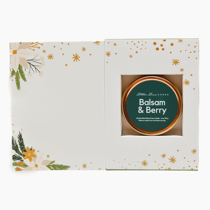 Christmas Greenery Card with Balsam & Berry Candle Inside