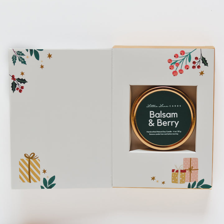 Happiest of Holidays Card with Balsam & Berry Candle Inside