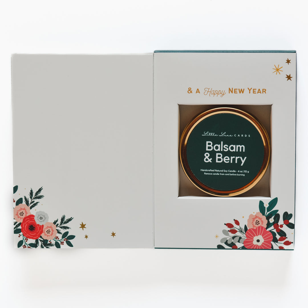 Merry Christmas Card with Balsam & Berry Candle Inside