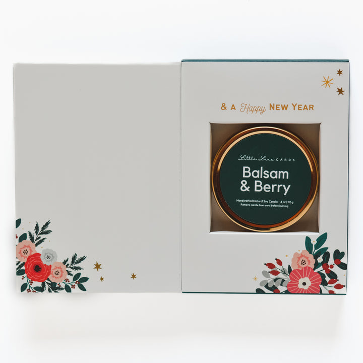 Merry Christmas Card with Balsam & Berry Candle Inside