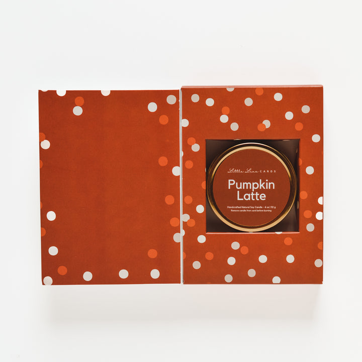 Trick or Treat Card with Pumpkin Latte Candle Inside