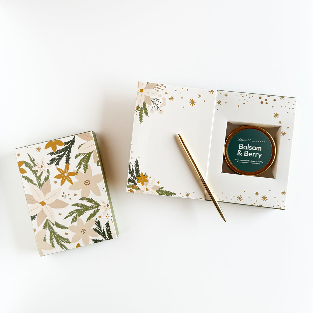 Christmas Greenery Card with Balsam & Berry Candle Inside
