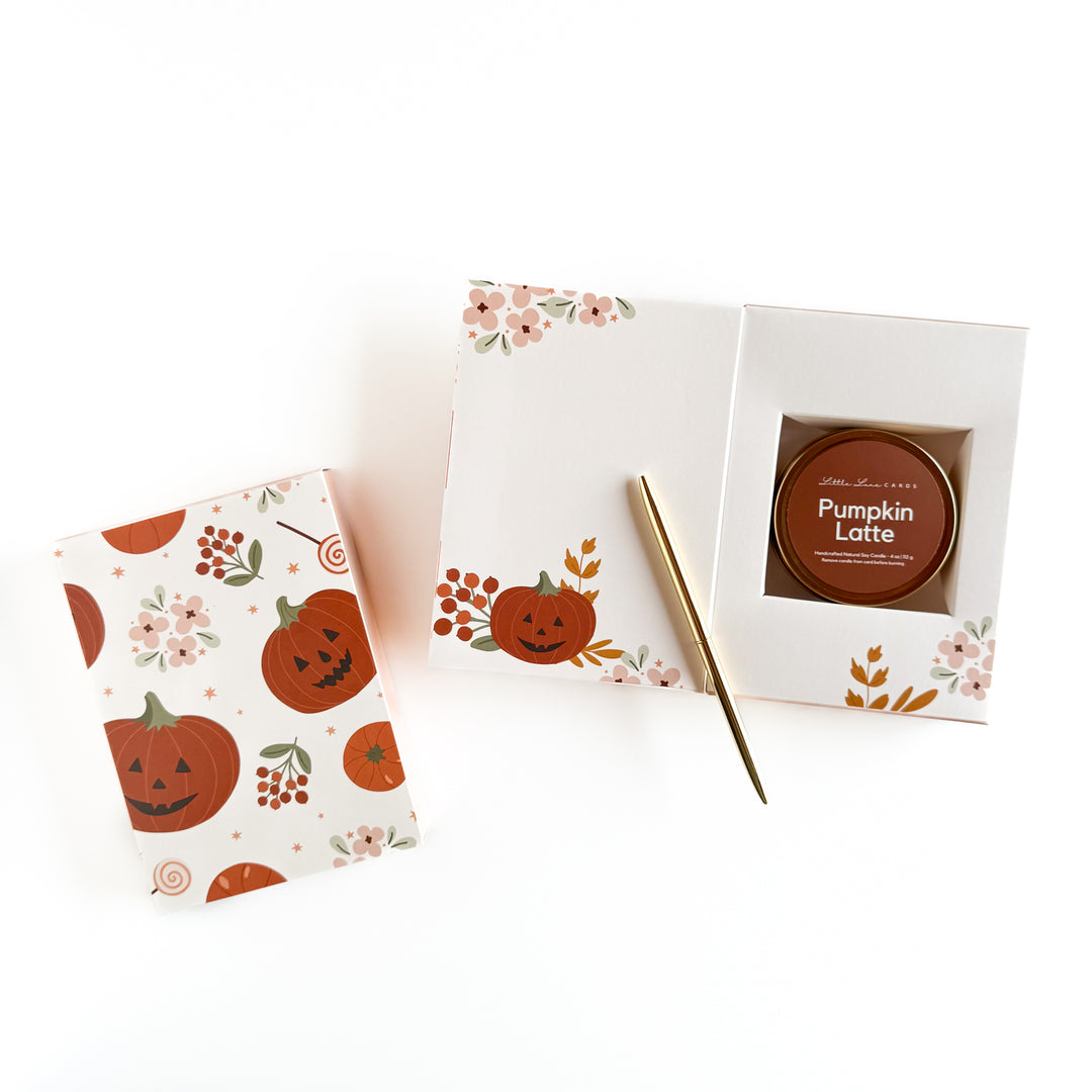 Jack-O-Lantern Card with Pumpkin Latte Candle Inside