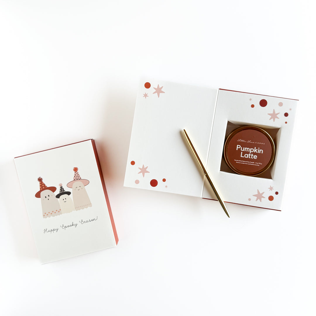 Spooky Season Card with Pumpkin Latte Candle Inside