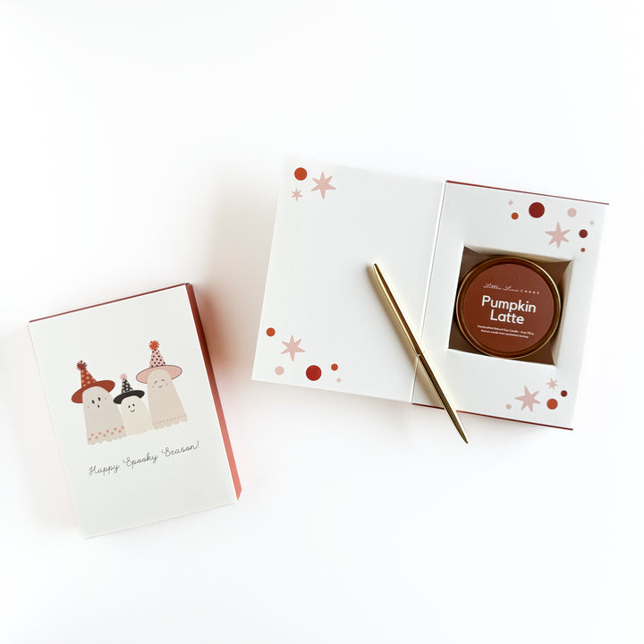 Spooky Season Card with Pumpkin Latte Candle Inside