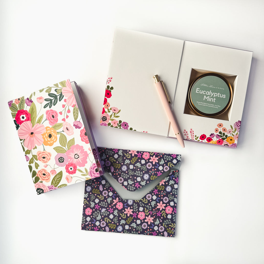Colorful Floral Card with Scented Candle Inside