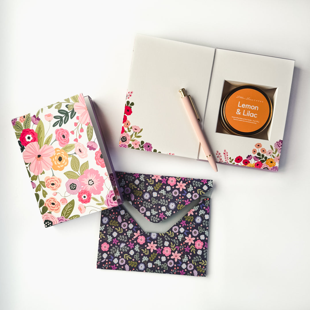Colorful Floral Card with Scented Candle Inside