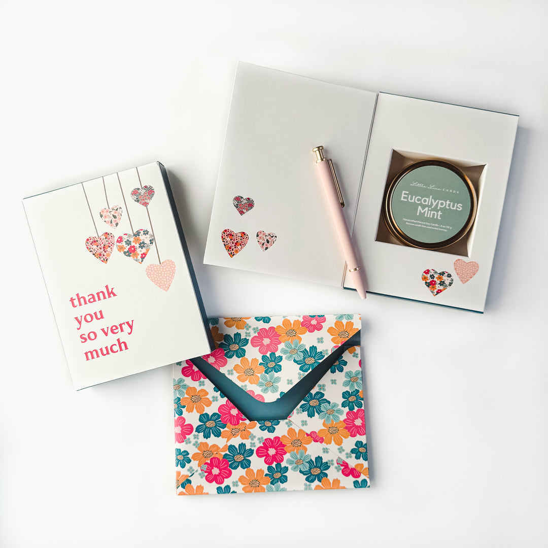 Thank You Hearts Card with Scented Candle Inside
