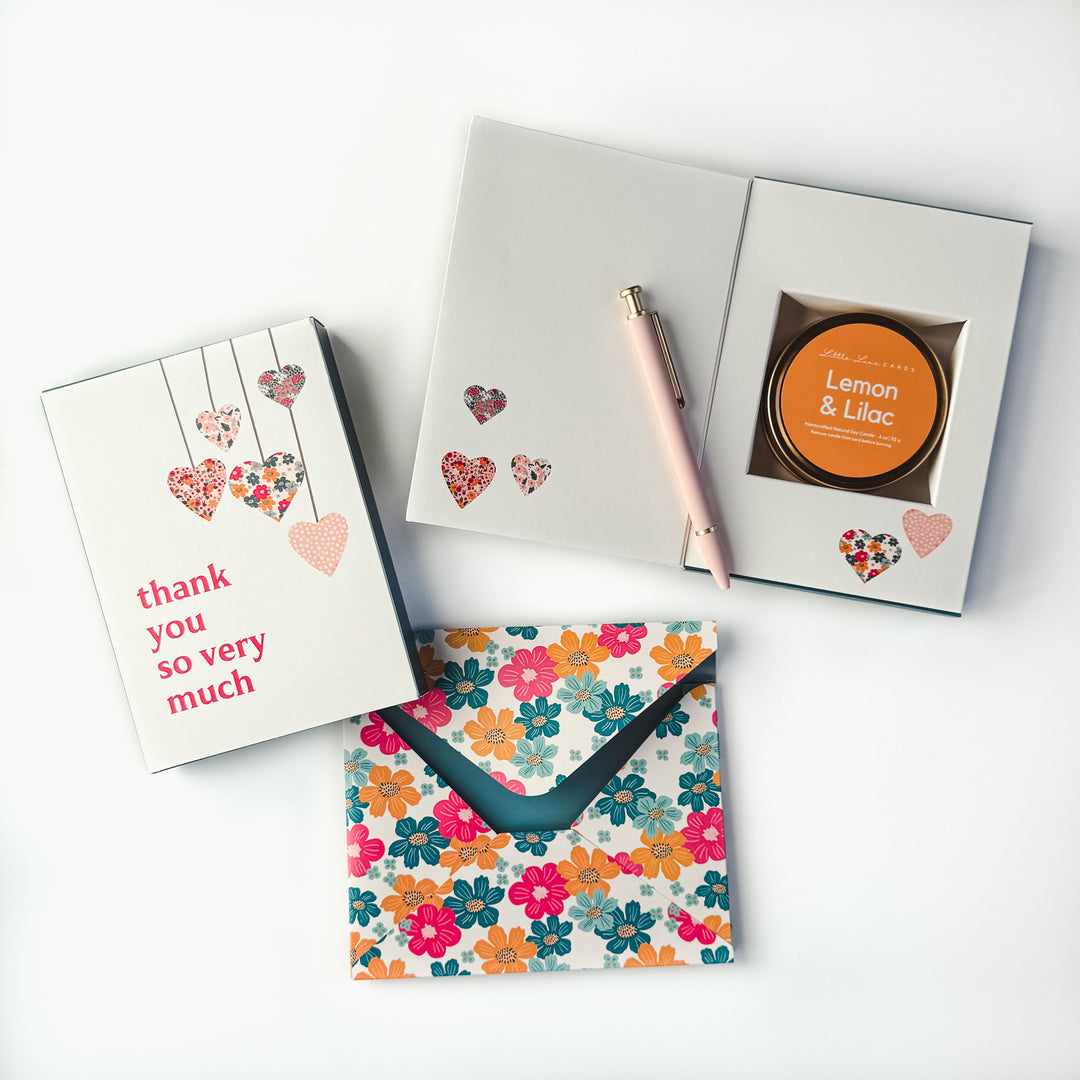 Thank You Hearts Card with Scented Candle Inside