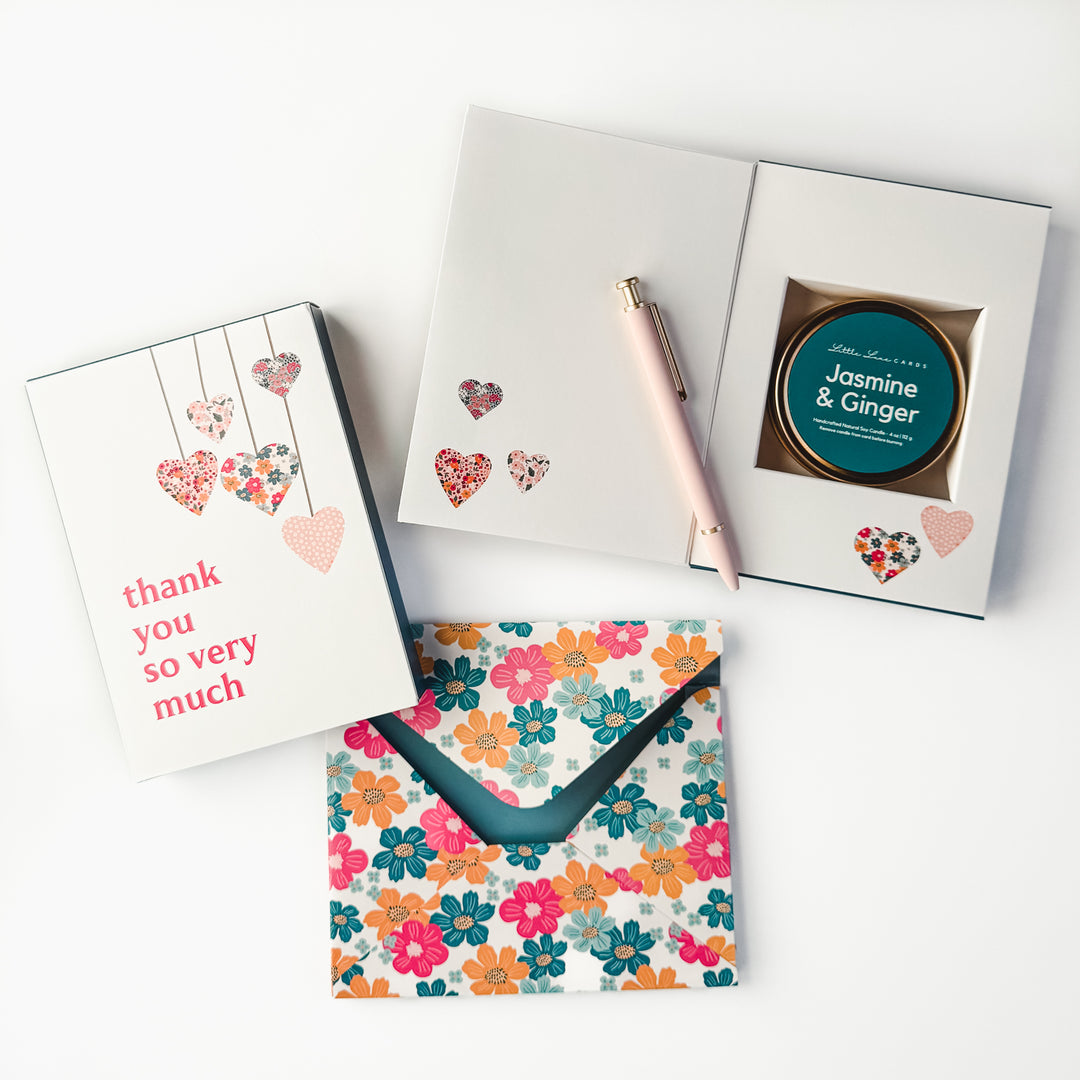 Thank You Hearts Card with Scented Candle Inside