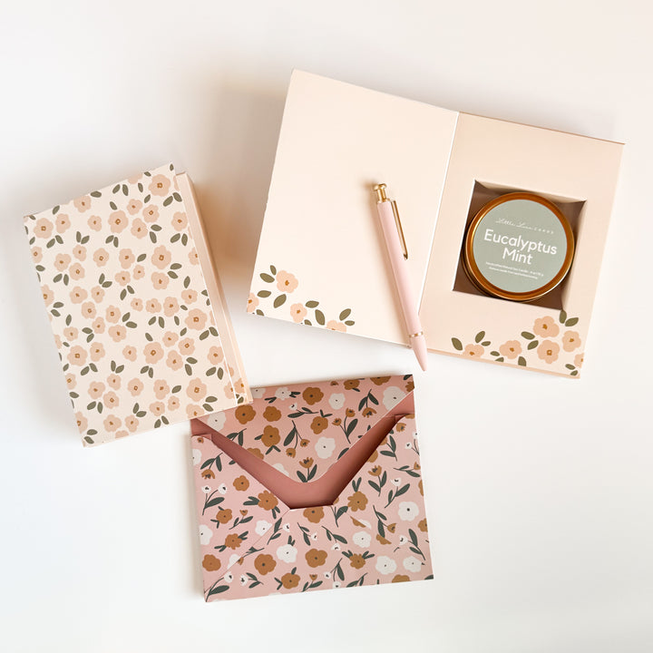 Blush & Cream Floral Card with Scented Candle Inside