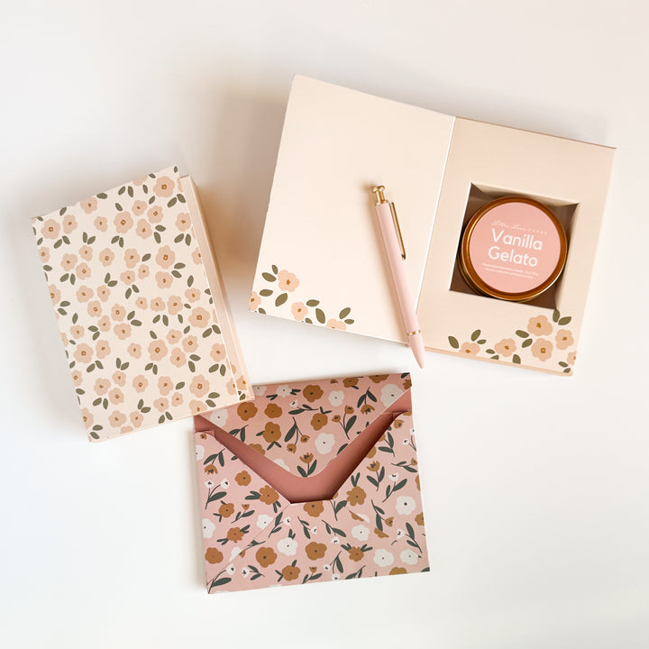 Blush & Cream Floral Card with Scented Candle Inside