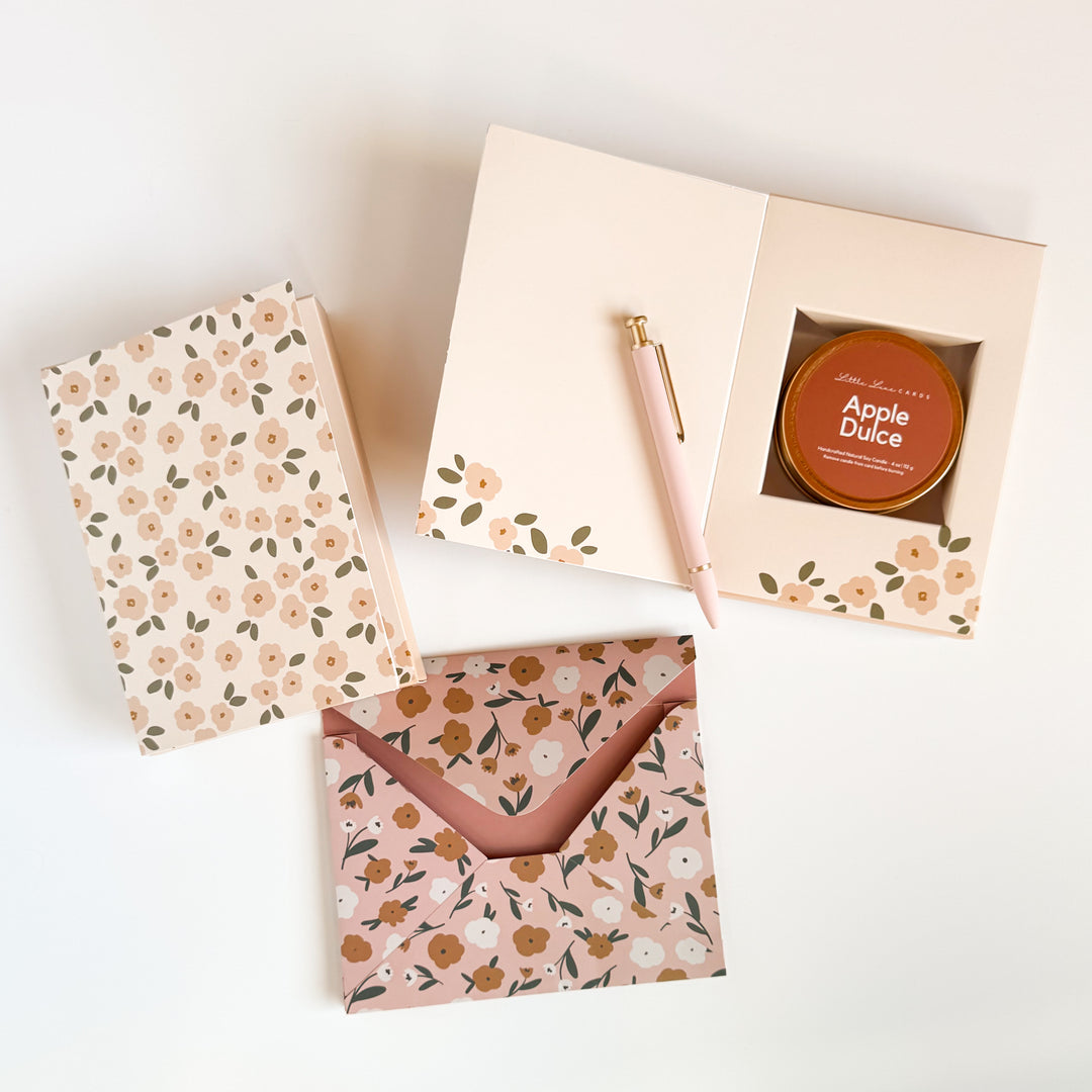 Blush & Cream Floral Card with Scented Candle Inside