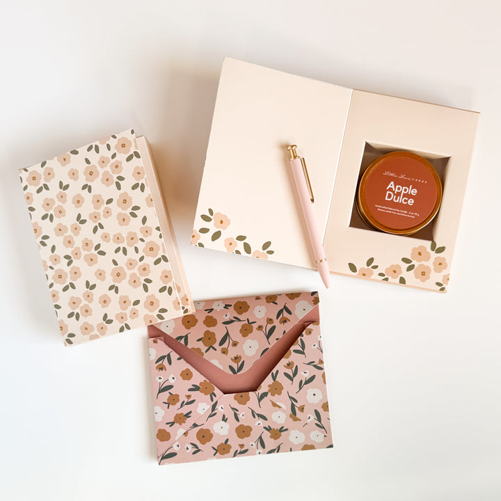 Blush & Cream Floral Card with Scented Candle Inside