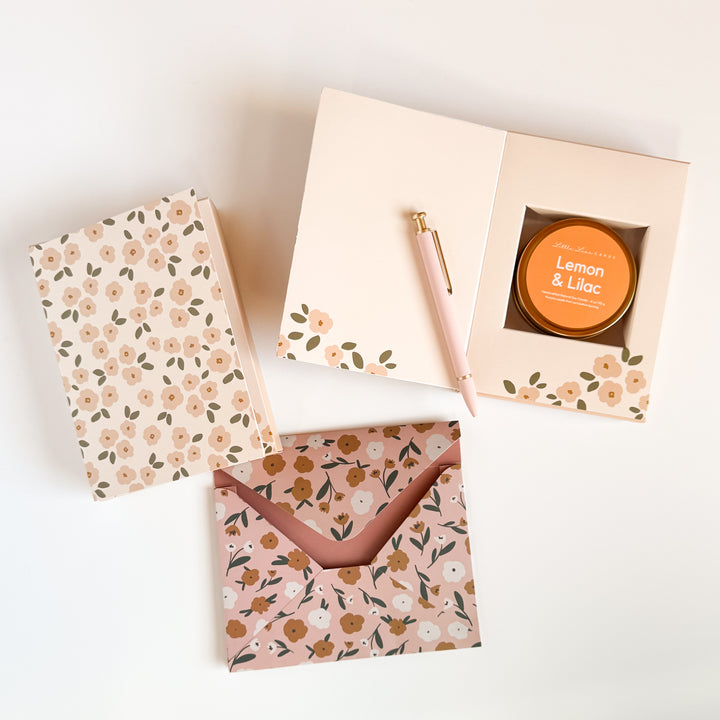 Blush & Cream Floral Card with Scented Candle Inside