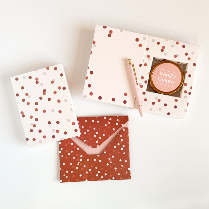 Warm Dots Card with Scented Candle Inside