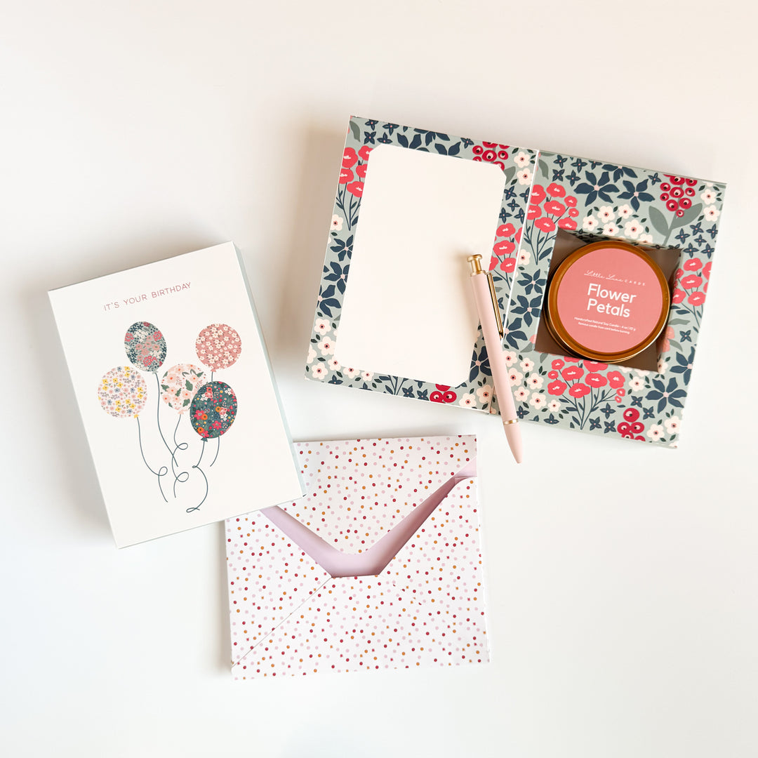 Birthday Balloons Greeting Card with Scented Candle Inside