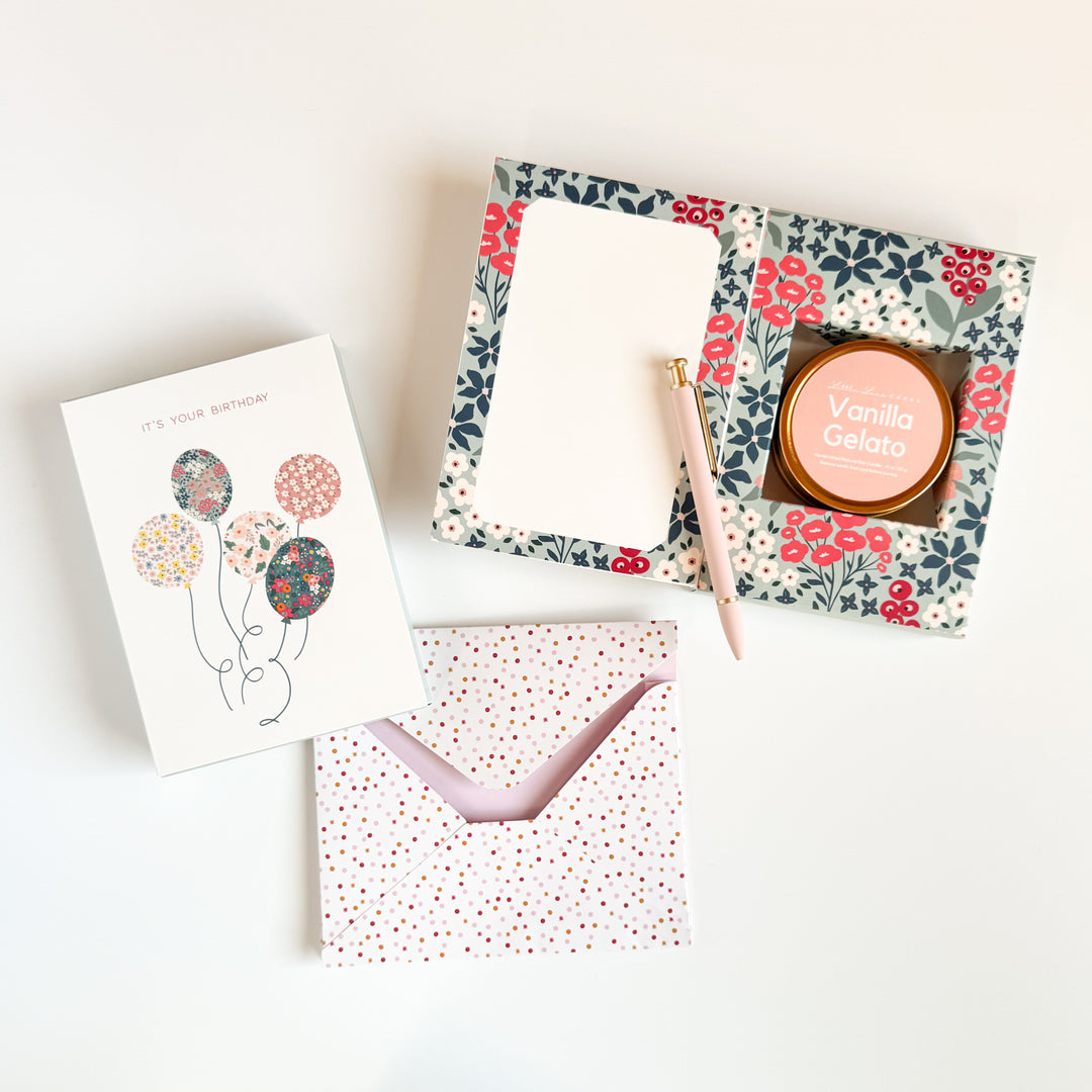 Birthday Balloons Greeting Card with Scented Candle Inside