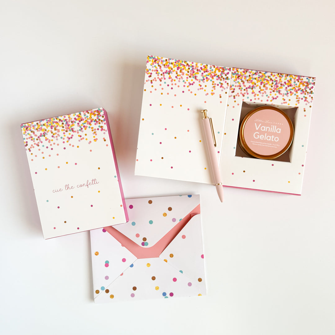 Confetti Celebration Greeting Card with Scented Candle Inside