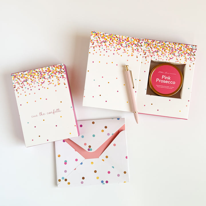 Confetti Celebration Greeting Card with Scented Candle Inside