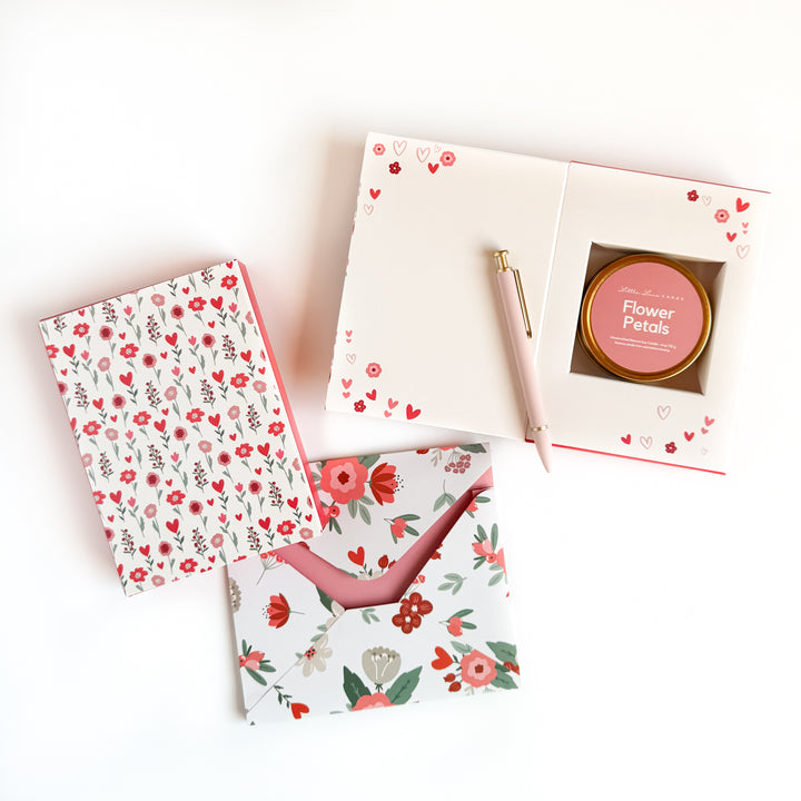 Floral Hearts Greeting Card with Scented Candle Inside